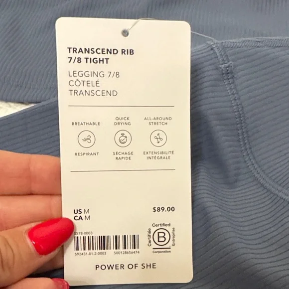 Athleta Women's Slate Blue crop bra and 7/8 tights set - Picture 2 of 6